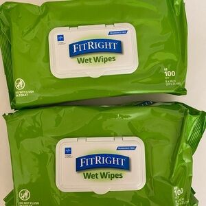 2 MedLine Fit Right Adult Wet Wipes Exp. 06/2027 (200 wipes)